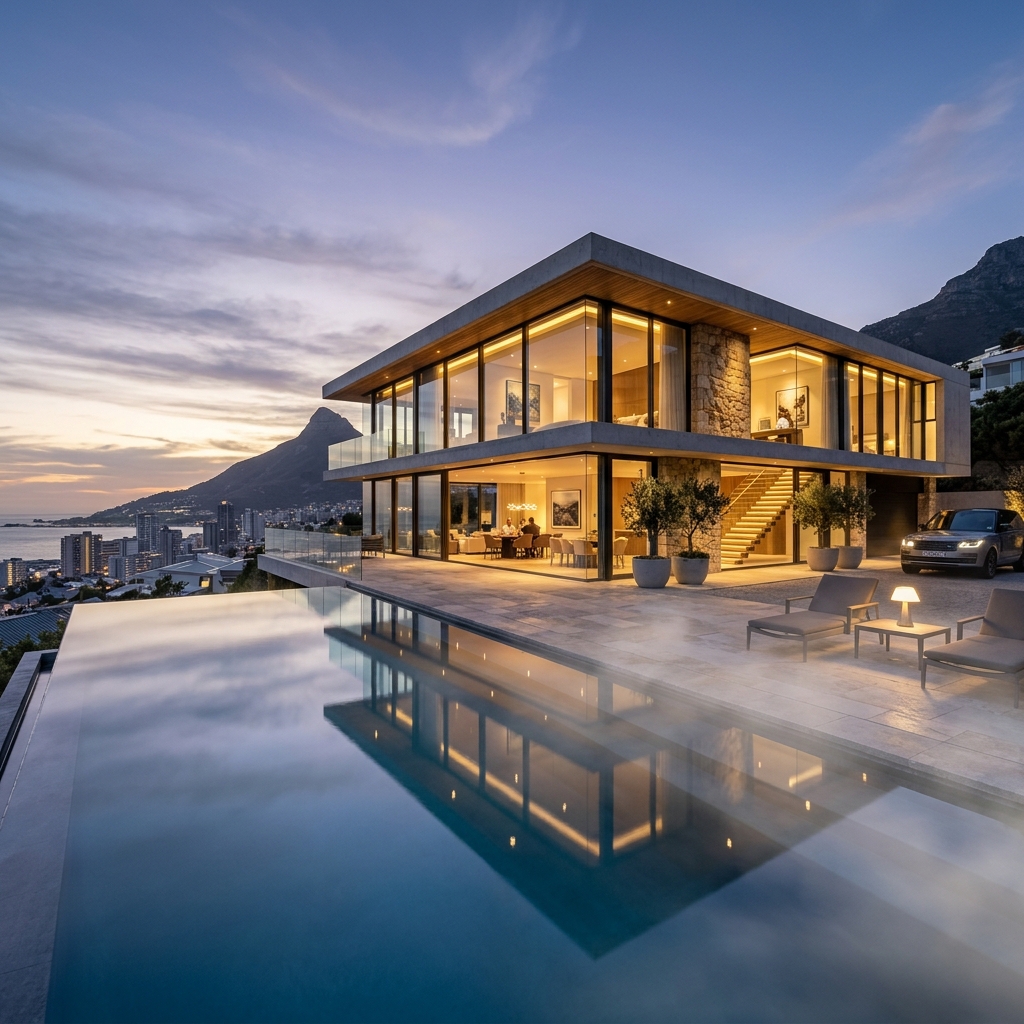 Ultra Luxury Mansion at Dusk - Mahadev Consultancy